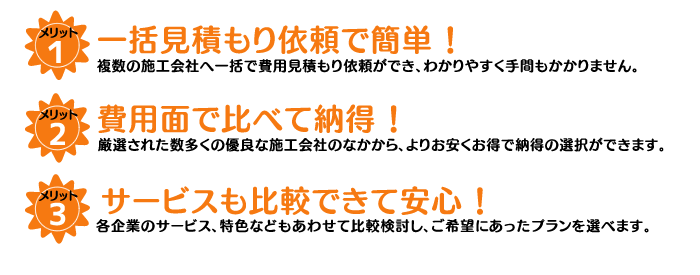 一括見積もり依頼で簡単！